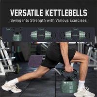 Ensemble d'haltères, kettlebells et barres de musculation réglables 6-en-1 de 88 lb, fourni par l'usine