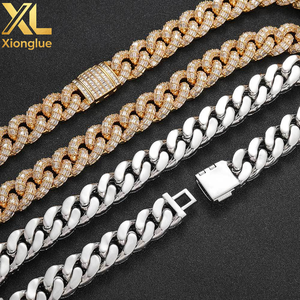 Cadena Cubana de Burbujas de 15mm, Collar Estilo Hip-hop Urbano, Joyería de Marca Versátil y de Tendencia con Zirconia - Product Image 6