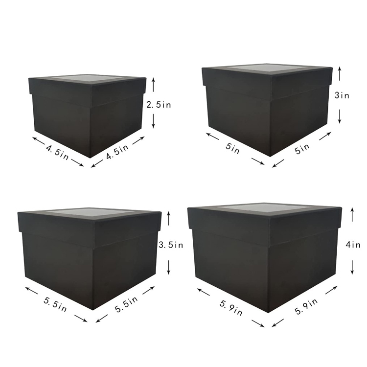 White Gift Box Set with Clear Covers Flower Boxes for Arrangements