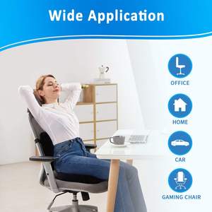 Silla de oficina negra, almohada de soporte Lumbar de espuma viscoelástica, cojín de asiento, almohadas de soporte trasero para asiento de coche para nervio ciático - Product Image 4
