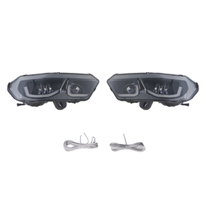 YongJin High quality utv headlight Black LED headlight with daytime running light and turn signal light For Can am Defender
