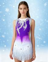 Gymnastique professionnelle pour femmes Ballet danse jupe filles Figure patinage sur glace compétition robe artistique rythmique robe porter