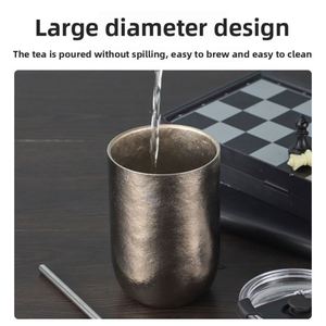 Nouvelle tasse thermos en titane pur de luxe, ultra-légère, design minimaliste compact, tasse à café/bière portable pour le bureau, utilisation en voiture/en extérieur - Product Image 3