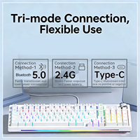 Teclado Mecánico AULA S98 con 98 Teclas, RGB, Inalámbrico, para Juegos, Compatible con Cajas de Ordenador