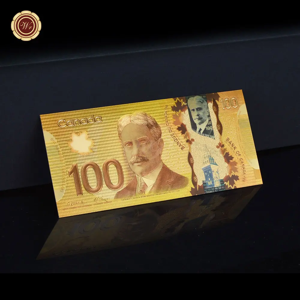 Custom Non-currency Collectible Paper banknotes Canada Paper banknotes Bank Note Bills 24k Gold Banknote dollars