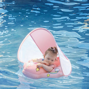 Flotador de natación inflable de PVC para bebés para <span class=keywords><strong>3</strong></span>-72 <span class=keywords><strong>meses</strong></span> Anillo de cintura para niños con dosel para uso en <span class=keywords><strong>piscina</strong></span> - Product Image 2