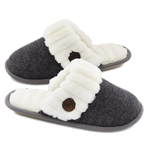 Deslizamiento de espuma de memoria de punto cómodo cálido cálido invierno borroso lindo de las mujeres en zapatillas de casa int - Product Image 1