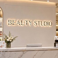 Enseigne LED rétroéclairée à finition miroir, température de couleur réglable, logo mural pour intérieur et extérieur, directement de l'usine