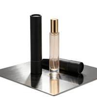 Emballage personnalisé, flacons de parfum en verre transparent de haute qualité de 10 ml et 15 ml avec boîte à bille, boîte carrée en carton