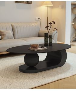 Hiện Đại Ý Thiết Kế Hình Bầu Dục Bàn Trà Sang Trọng Ánh Sáng Ban Đá Cho Căn Hộ Nhỏ Phong Cách Mới Bàn Cà Phê Cho Phòng Khách - Product Image 3