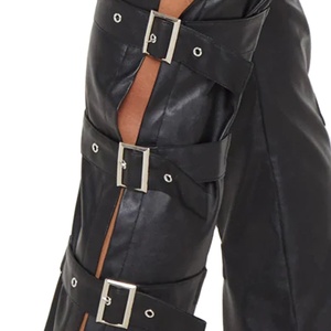 Nuovo Arrivo Nero Del Cuoio Del Faux Vita Alta Fibbia Dettaglio Cinturino Delle Donne Etero <span class=keywords><strong>Pantaloni</strong></span> Gamba - Product Image 6