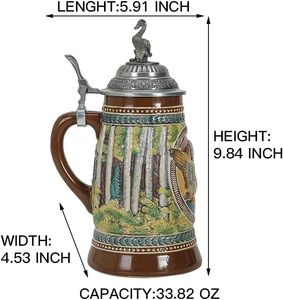 Jarra de Cerveza Moderna Oktoberfest Steel Eagle de 0.7L con <span class=keywords><strong>Tapa</strong></span> de Acero Inoxidable, Adorno Navideño Sostenible - Product Image 5
