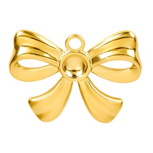 POWELL Stainless Steel Bow <strong>Pendant</strong> Versatile DIY Necklace Accessory with 18K Plated Gold <strong>Fashionable</strong> Style <strong>Charms</strong> - Product Image 5