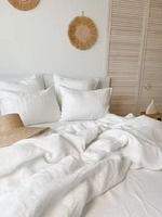 Literie 100 % lin pour lit King Size séparé, pour lits réglables, entretien minimal, idéale pour la décoration de studio urbain compact
