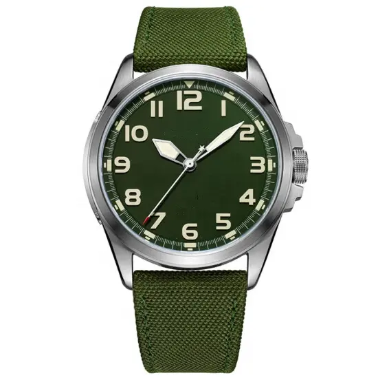 Bulk price green Pilot men Style Watches With Nato Strap automatic mechanical watch