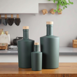 Tùy chỉnh Matt màu xanh lá cây màu đen <span class=keywords><strong>grey</strong></span> chai thủy tinh Gin 100ml 375ml 500ml <span class=keywords><strong>750ml</strong></span> thủy tinh rỗng <span class=keywords><strong>Vodka</strong></span> Gin dầu ô liu chai với nút chai - Product Image 2