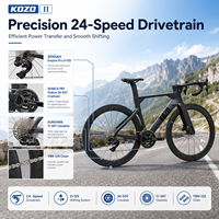 Vélo de route en carbone KOZO 2e génération, cadre en carbone T800, Empire Pro, 24 vitesses, roues 700C 38 mm, pneus Goodyear 700x28C, frein à disque