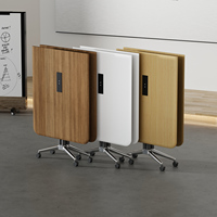 Table de conférence moderne en bois massif Mekia - Table rectangulaire pliable et réglable, écologique, pour espaces commerciaux et chambres