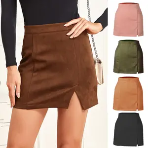 Fashion Women's Leather Skirts Wholesale Girls A-Line Sexy Skirt Custom Knee Length Mini Skirts