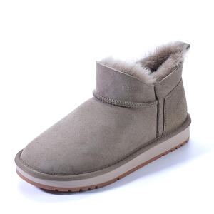 Botas <span class=keywords><strong>de</strong></span> Nieve Clásicas para Mujer, Forradas con Piel <span class=keywords><strong>de</strong></span> Oveja <span class=keywords><strong>de</strong></span> Doble Cara, Forro <span class=keywords><strong>de</strong></span> Lana, Calzado Térmico <span class=keywords><strong>de</strong></span> Invierno con Suela Antideslizante - Product Image 1