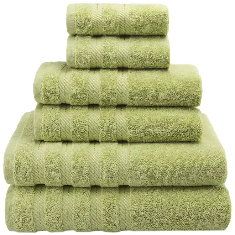 SENQI – ensemble de serviettes 100% coton de qualité supérieure, Super doux et très absorbant, bordure Dobby de luxe, 6 pièces pour salle de bain et douche