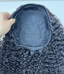Peluca de media cabeza sin pegamento, de cabello virgen 100% sin procesar, doble densidad, larga, de alta densidad, negra, para mujer, vietnamita, al por mayor - Product Image 5