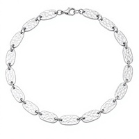 Collar de Eslabones Ovalados Martillados Personalizados, Cadena de Metal, Joyería para Mayoristas