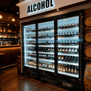 Frigorifero Verticale Personalizzabile per Supermercati, Vetrina Refrigerata Commerciale con Porta in Vetro per Bevande e Vini - Product Image 3