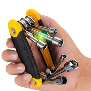 Clé à douille multifonctionnelle, 6 pièces, clé à douille hexagonale pliable portable pour la maison, outil d'entretien universel - Product Image 3