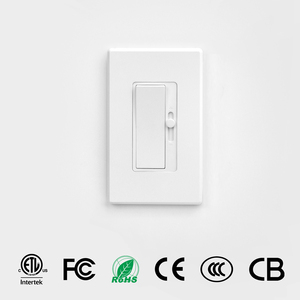 <span class=keywords><strong>Interrupteur</strong></span> à bascule numérique certifié ETL US, <span class=keywords><strong>variateur</strong></span> de lumière, max. 300W LED/CFL et 600W Incandescent, plaque murale sans vis unipolaire/tripolaire - Product Image 1