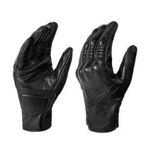 Guantes de moto de cuero genuino personalizados protegen los guantes de moto conducción carreras guantes de montar - Product Image 1