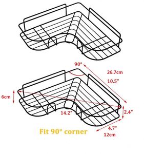 Organisateur de Douche, Étagères de Rangement pour Salle de Bain, Panier de Douche avec Crochets Auto-Adhésifs en Acier Inoxydable Antirouille pour Toilettes, Dortoir, Cuisine - Product Image 6