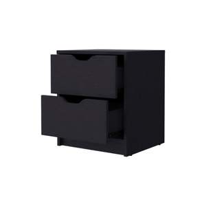 Wenge 2 <b>Drawer</b> Nightstand Modern Bedside Cabinet <b>Storage</b> Organizer <b>for</b> Bedroom Furniture - Product Image 4