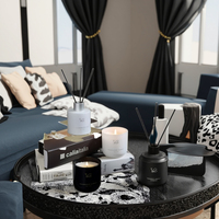 Coffret Cadeau Décoration Maison Écologique DIY Luxe Platine – Bougie en Verre Parfumée Faite Main et Diffuseur à Bâtonnets Longue Durée Fraîcheur Assurée