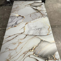 Panneau mural en PVC écologique effet marbre UV 3 mm avec service de découpe pour la décoration intérieure