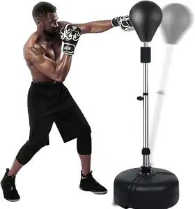 Sac de frappe avec support, sac de <span class=keywords><strong>boxe</strong></span> réflexe, balle de frappe de vitesse pour adultes et adolescents avec 2 poignées d'entraînement et de Fitness pour la maison - Product Image 1