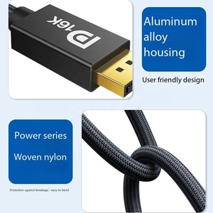 Factory <span class=keywords><strong>DisplayPort</strong></span> a <span class=keywords><strong>DisplayPort</strong></span> <span class=keywords><strong>Cable</strong></span> 1,4 Chapado en oro de alta definición 8K 60Hz <span class=keywords><strong>4K</strong></span> HDR <span class=keywords><strong>144Hz</strong></span> <span class=keywords><strong>Cable</strong></span> de conexión de video <span class=keywords><strong>Cable</strong></span> DP - Product Image 4