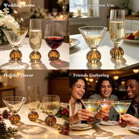 Lot de verres à vin martelés en cristal sans plomb pour mariage, flûtes à champagne et verres à cocktail