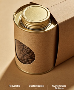 Luxury Cylinder Paper Tube Coffee Gift <b>Box</b> Packaging with Sealed Lid - Product Image 4