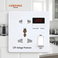 Prise de protection contre les surtensions réglable AC 220V, prise britannique 13A, double prise universelle, dispositif de protection contre les surtensions
