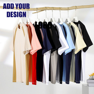 Camiseta de algodón personalizada con hombros caídos, suministro de prendas personalizadas, camiseta casual con cuello redondo, camiseta personalizada con estampado para hombre. - Product Image 1