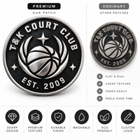Écusson TPU rond 3D gaufré personnalisé de qualité supérieure, motif étoile de basketball, pour maillot de basketball, uniforme d'équipe, veste de survêtement, étiquette TPU