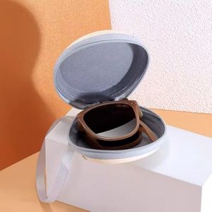 Étui à lunettes pliable ZT blanc en EVA, étui à lunettes rond portable, design solide printemps 2023 - Product Image 4