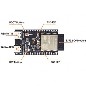 Placa de Desarrollo ESP32-C6-N4/N8/N16, Placa Base ESP32-C6, WiFi, Bluetooth, Zigbee - Product Image 3
