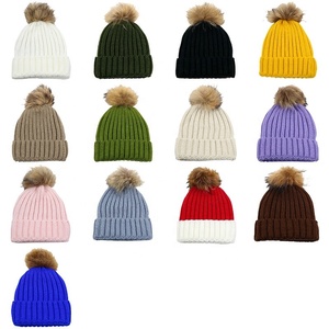 Custom <strong>Pom</strong> <strong>Pom</strong> <strong>Beanie</strong> Y2K Acrylic Skull Cap Winter Knitted Hats for Men Women Luxury Designer <strong>Beanies</strong> With Custom Logo - Product Image 4