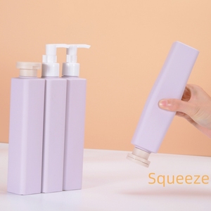 250ml PE Lotion bơm mỹ phẩm vuông tím chai dầu gội đầu dầu gội <span class=keywords><strong>container</strong></span> 250ml với một Flip-Top cap - Product Image 3