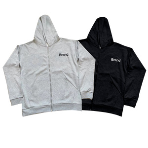 Fabricante de Sudaderas con Capucha Personalizadas con Doble Cremallera, Sudaderas con Capucha Extra Grandes y Gruesas de Color Gris para Hombre - Product Image 4
