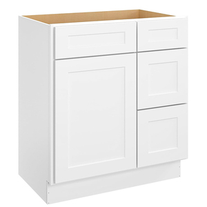 54-in White with Brushed Gold Trim Bathroom Vanity Base Cabinet without Top - Product Image 1