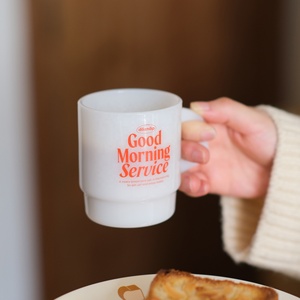 Nuevo Estilo de Taza Apilable de <span class=keywords><strong>Vidrio</strong></span> Blanco Jade, Taza de Café Personalizada de <span class=keywords><strong>Vidrio</strong></span> Jade para Leche - Product Image 1