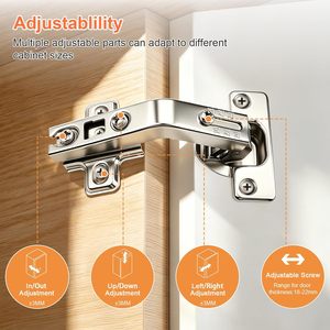 Charnière d'angle professionnelle à 135 degrés, charnière de porte d'armoire auto-fermante en forme de coupelle de 35 mm pour portes de <span class=keywords><strong>cuisine</strong></span> pliantes - Product Image 5